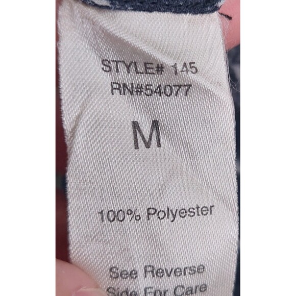 Cabi Womens Sheer Blouse Med. Black White Animal Print Button Front Long Sleeve - Picture 9 of 9